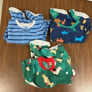Bundle of Carter’s footie, fleece pajamas 24 months